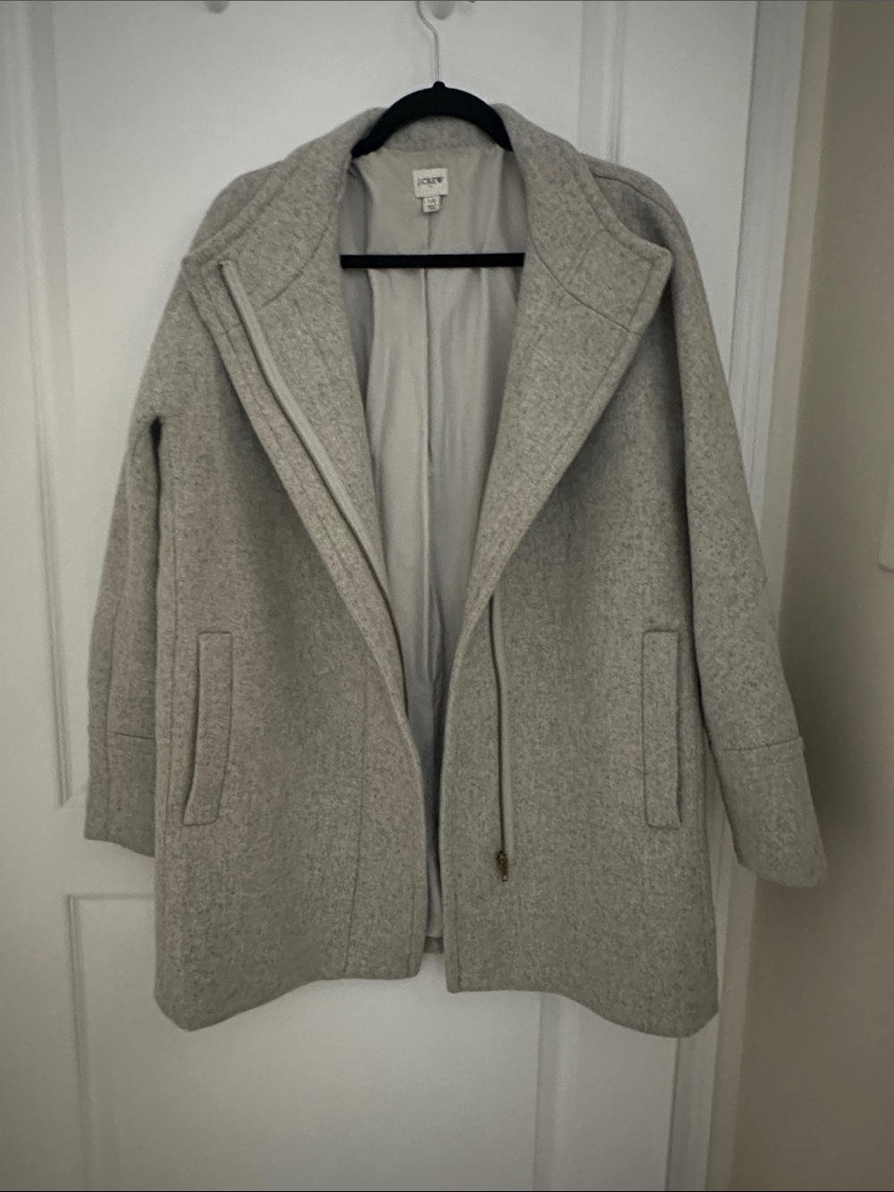 J. Crew Light Gray Wool Blend Peacoat with Shawl Collar - Picture 4 of 9